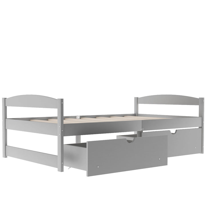 Twin Size Platform Bed with Two Drawers Gray Image 7