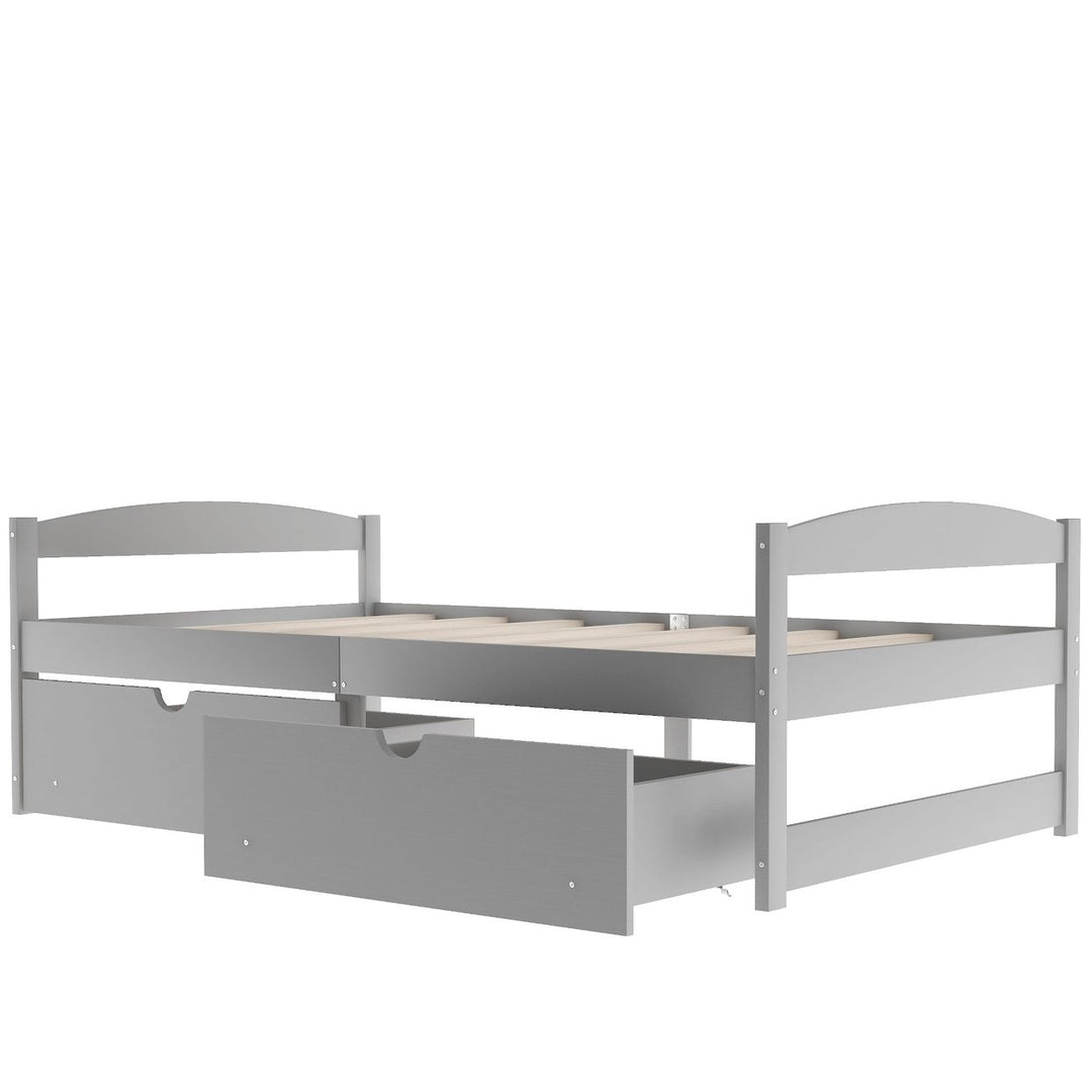 Twin Size Platform Bed with Two Drawers Gray Image 11