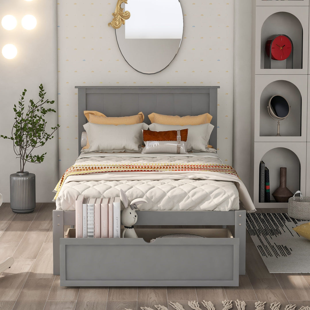 Twin Size Platform Bed with Under-bed Drawer Image 3