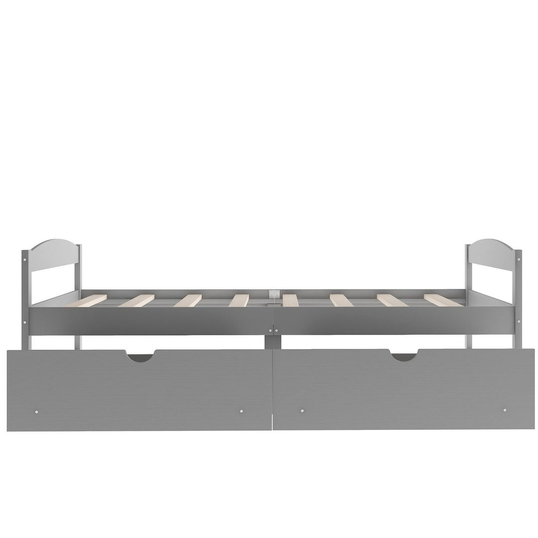 Twin Size Platform Bed with Two Drawers Gray Image 12