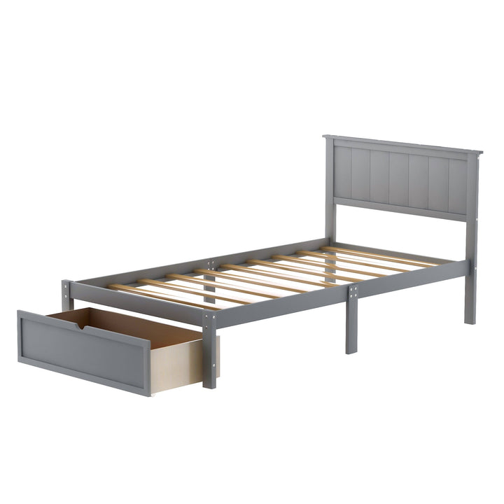 Twin Size Platform Bed with Under-bed Drawer Image 4