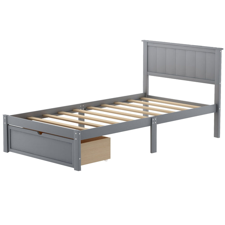 Twin Size Platform Bed with Under-bed Drawer Image 5