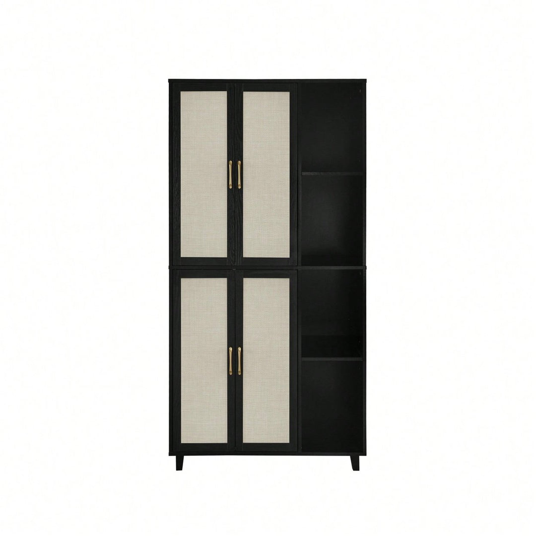 Versatile 4-Door Storage Cabinet With 4 Adjustable Shelves For Organized Spaces Image 1