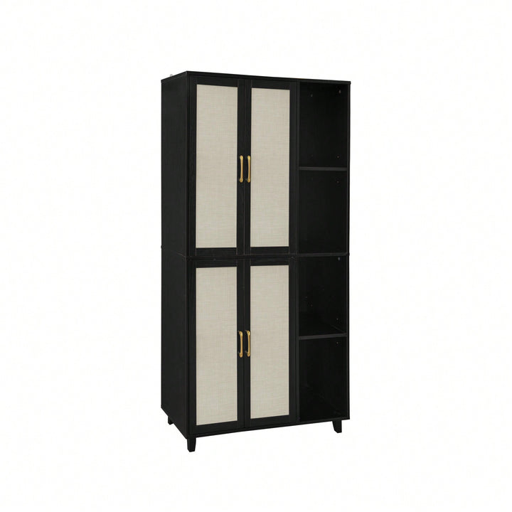 Versatile 4-Door Storage Cabinet With 4 Adjustable Shelves For Organized Spaces Image 2