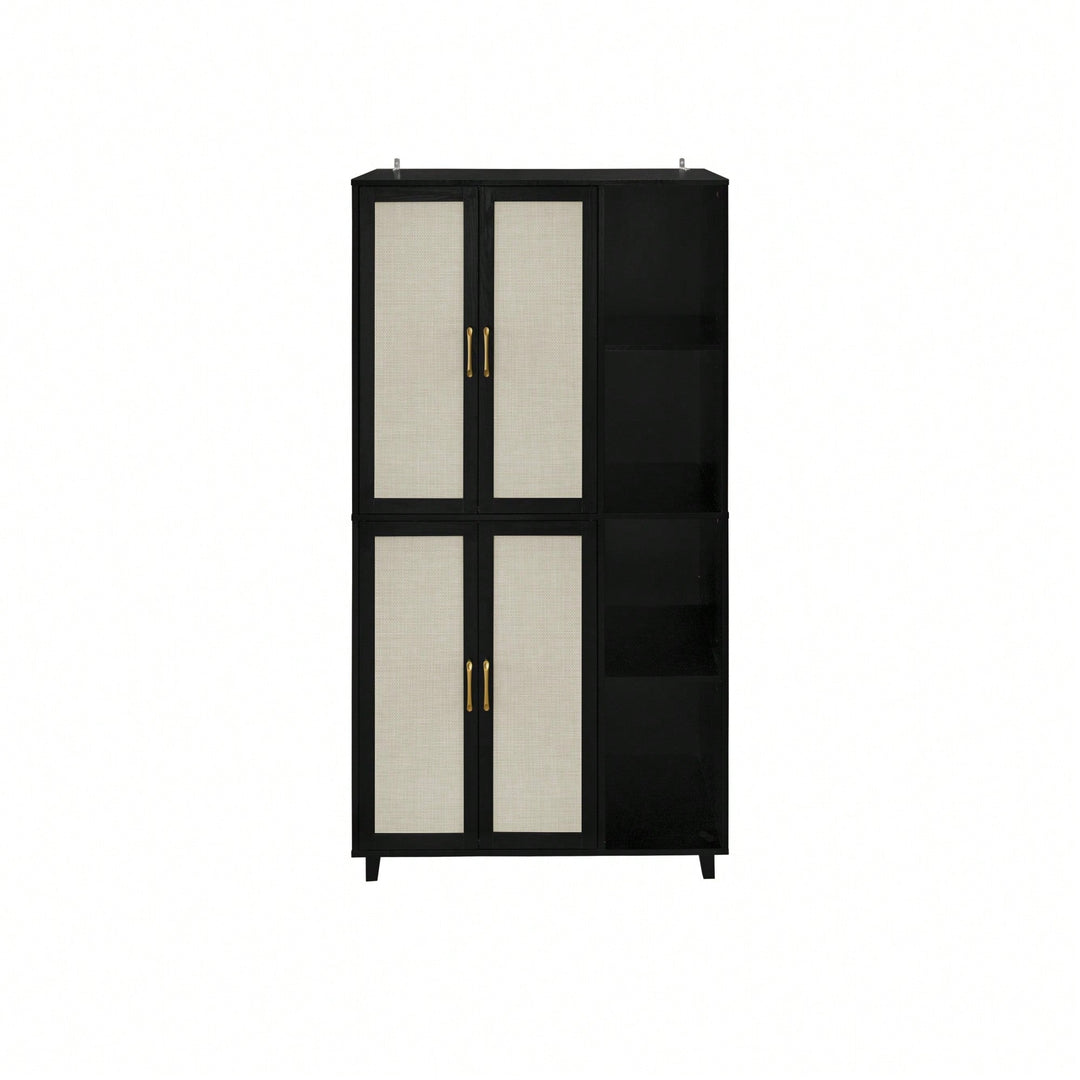 Versatile 4-Door Storage Cabinet With 4 Adjustable Shelves For Organized Spaces Image 3