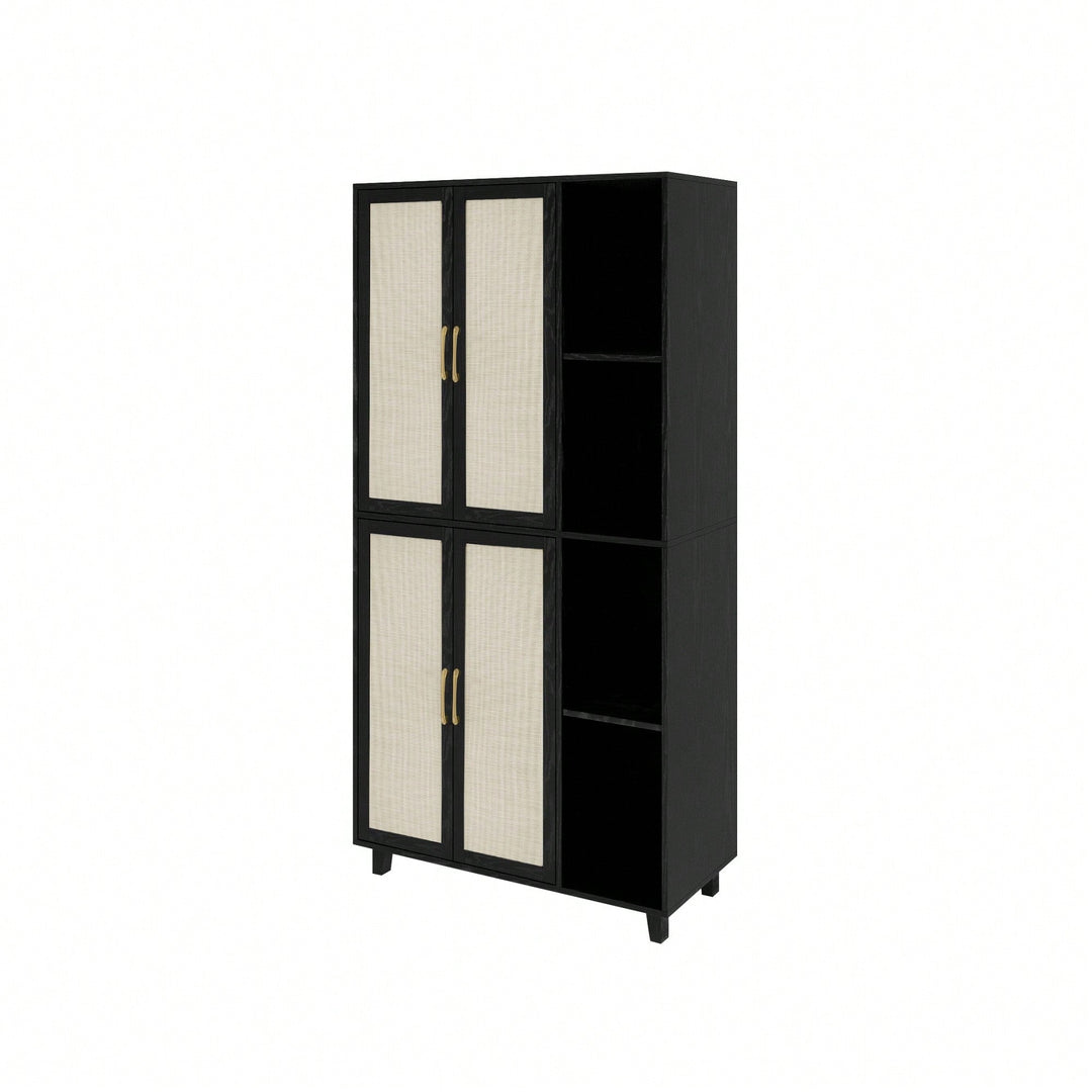 Versatile 4-Door Storage Cabinet With 4 Adjustable Shelves For Organized Spaces Image 4