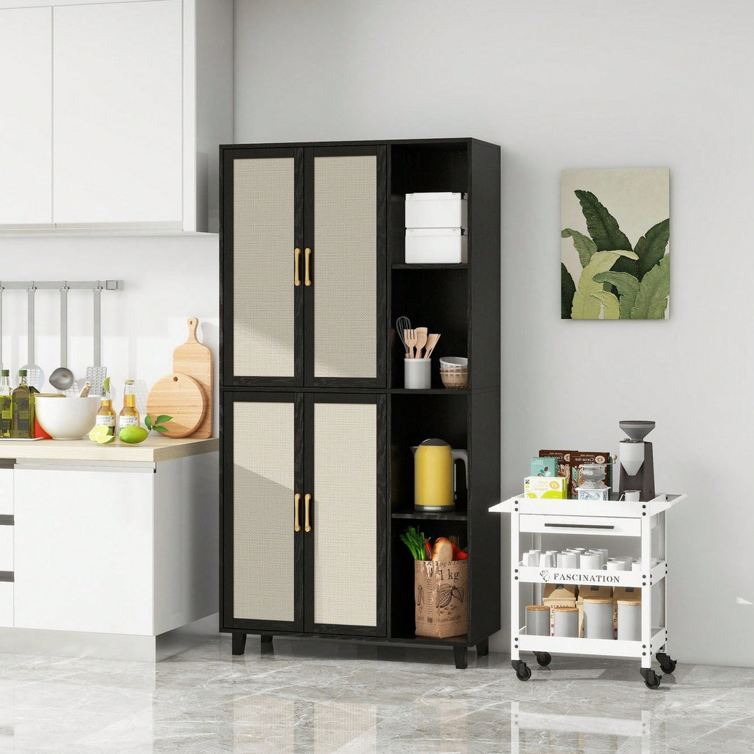 Versatile 4-Door Storage Cabinet With 4 Adjustable Shelves For Organized Spaces Image 6