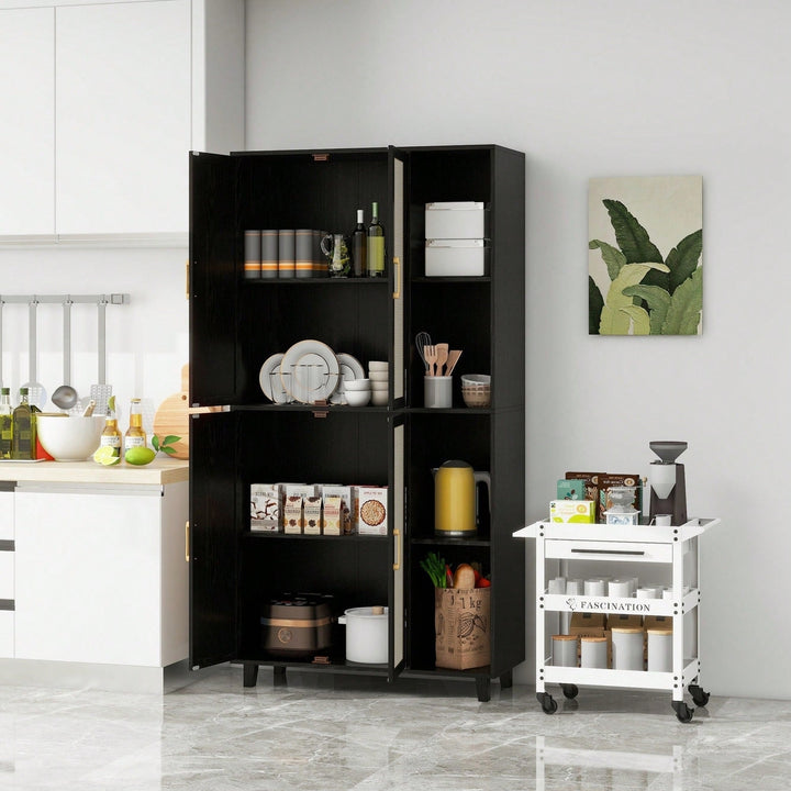 Versatile 4-Door Storage Cabinet With 4 Adjustable Shelves For Organized Spaces Image 7