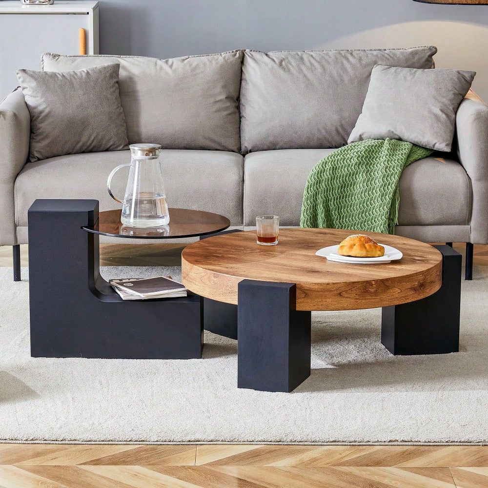 Versatile Detachable Double-Decker Coffee Table - Stylish Design For Flexible Space Utilization In Any Setting Image 1