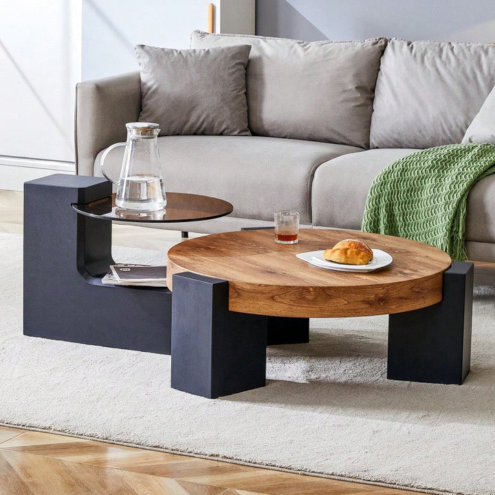 Versatile Detachable Double-Decker Coffee Table - Stylish Design For Flexible Space Utilization In Any Setting Image 2