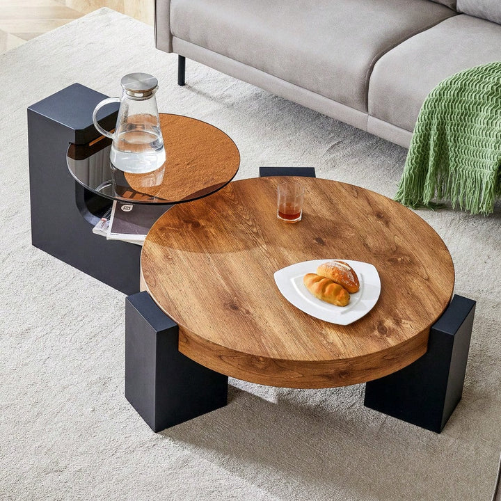 Versatile Detachable Double-Decker Coffee Table - Stylish Design For Flexible Space Utilization In Any Setting Image 3