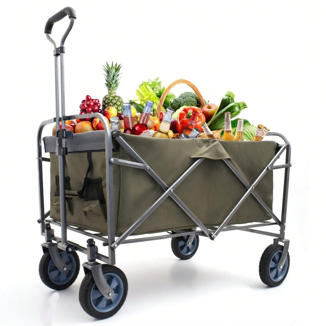 Versatile Folding Trolley Cart For Outdoor Adventures, Beach Trips, And Camping - Compact Micro Design Image 2