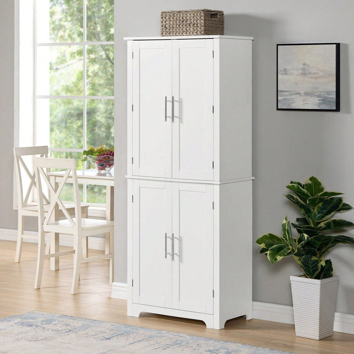 Versatile Freestanding Storage Cabinet with Adjustable Shelves for Kitchen, Living Room, Bathroom or Home Office Image 4