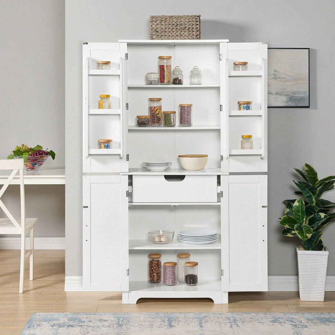 Versatile Freestanding Storage Cabinet with Adjustable Shelves for Kitchen, Living Room, Bathroom or Home Office Image 5