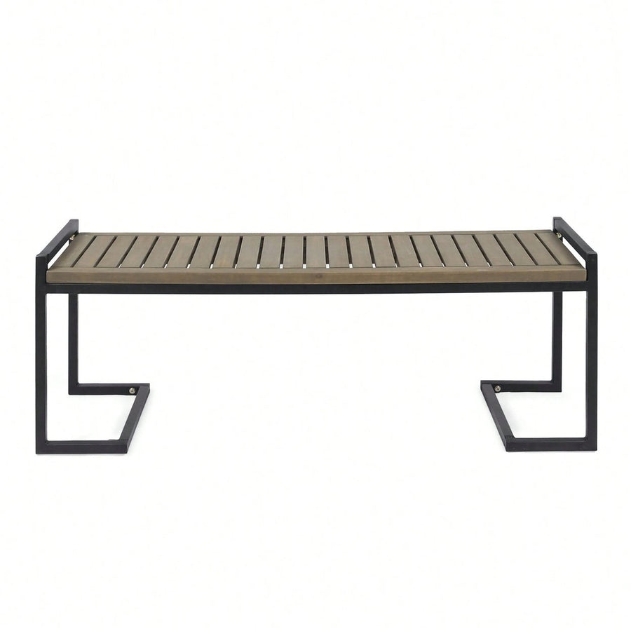 Versatile Industrial-Style Wood And Metal Bench For Home Or Office Use Image 1