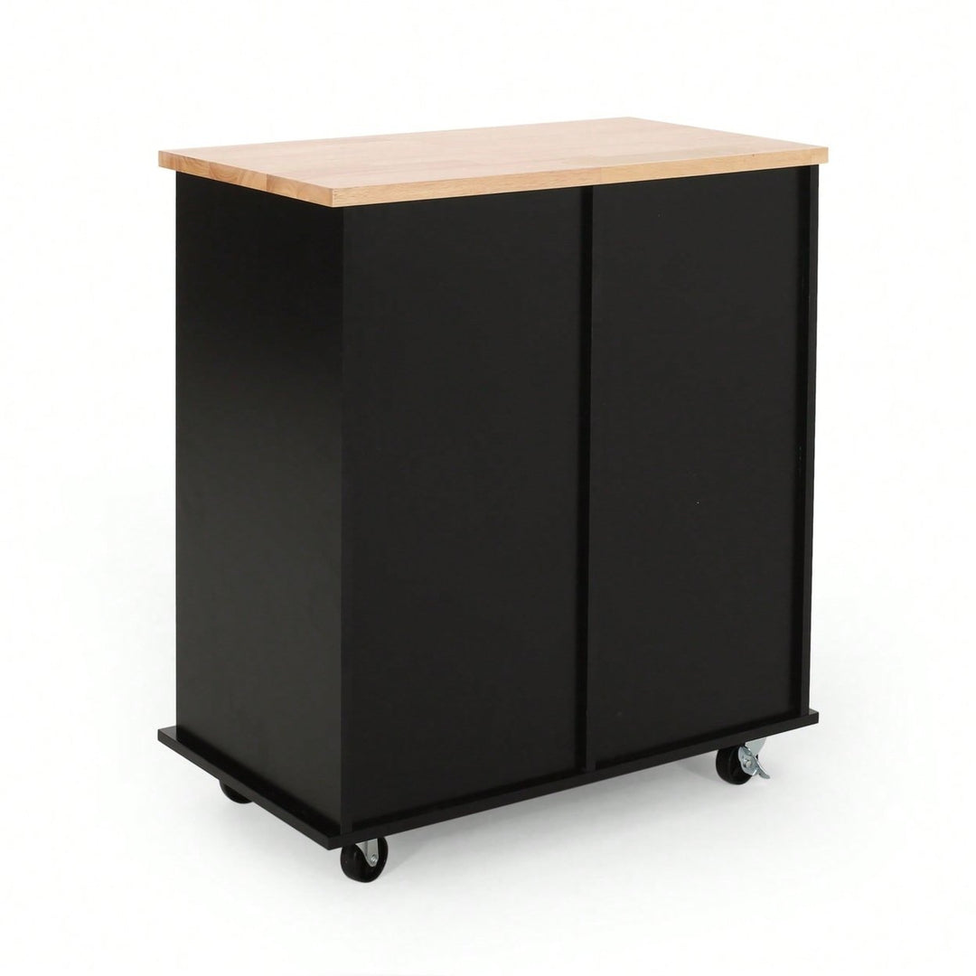 Versatile Kitchen Cart With Double Drawers And Single Door For Storage And Organization Image 6