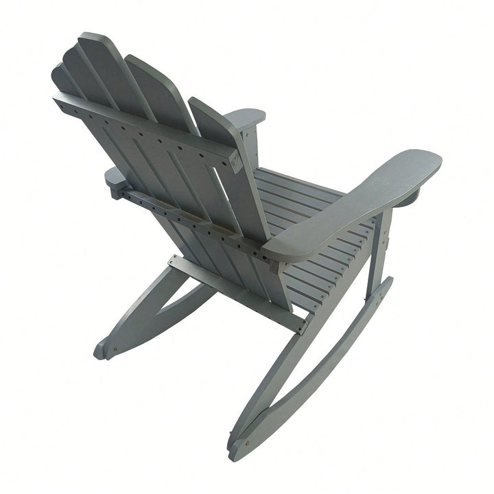 Wooden Outdoor Rocking Adirondack Chair Image 4