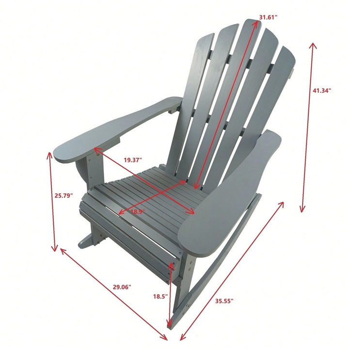 Wooden Outdoor Rocking Adirondack Chair Image 8