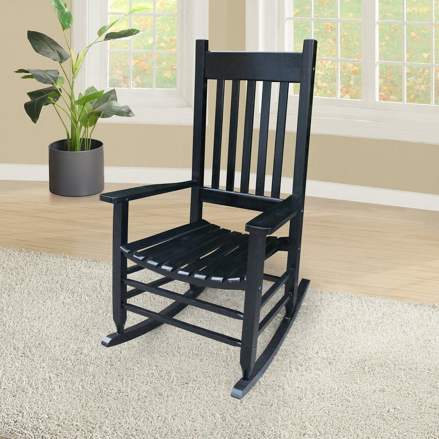 Wooden Porch Rocker Chair Black Without Mat Image 1