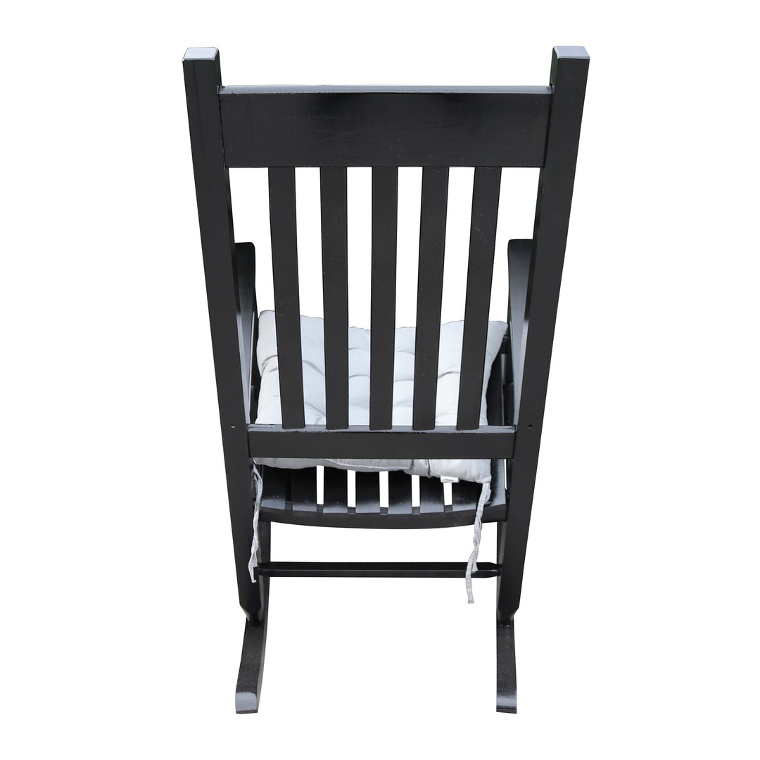 Wooden Porch Rocker Chair Black Without Mat Image 4