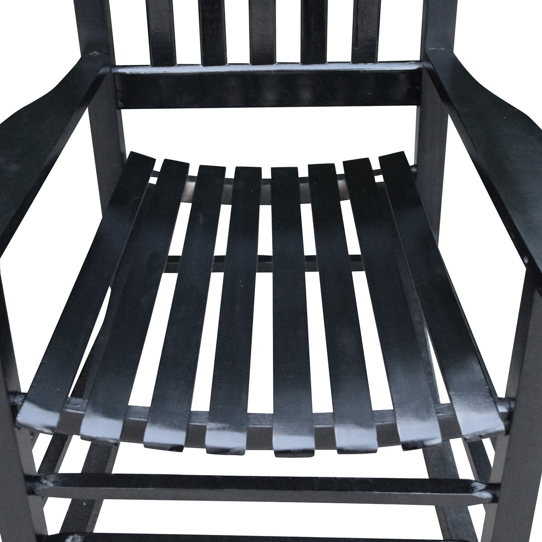 Wooden Porch Rocker Chair Black Without Mat Image 5