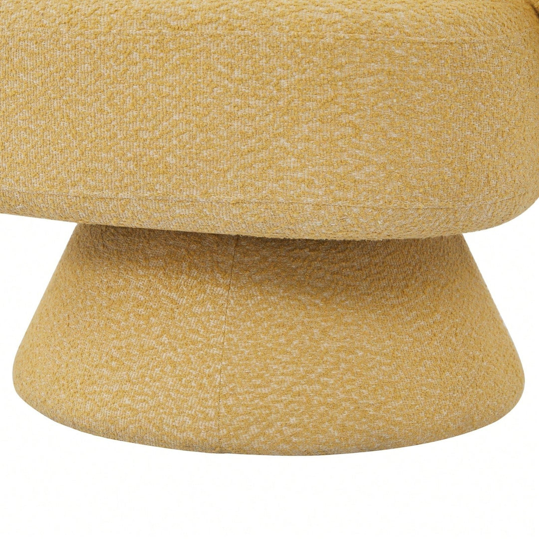 Yellow Swivel Sherpa Accent Chair with Pillows Modern Barrel Chair for Living Room Bedroom or Office Image 3