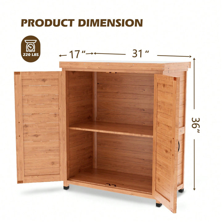 Versatile Potting Bench With Storage And Metal Top For Outdoor Gardening And Workstation Image 4