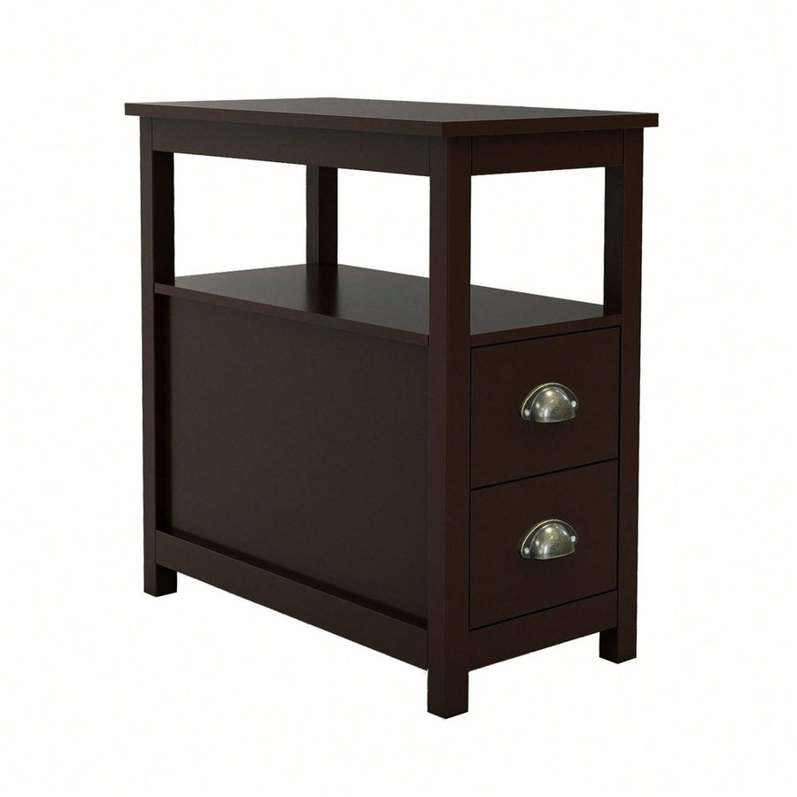 Versatile Side Table With Drawers And Shelves: Enhance Storage And Functionality With Style Image 1