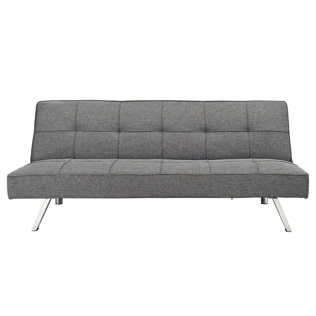 Versatile Sofa Bed with Metal Frame and Stainless Steel Legs for Living Room Bedroom Office Space Saving Design Image 1