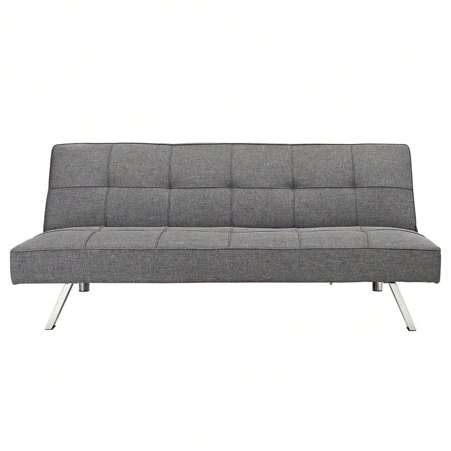 Versatile Sofa Bed with Metal Frame and Stainless Steel Legs for Living Room Bedroom Office Space Saving Design Image 1