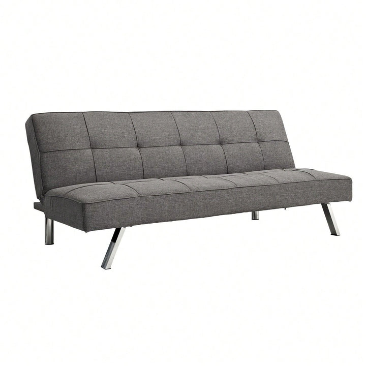 Versatile Sofa Bed with Metal Frame and Stainless Steel Legs for Living Room Bedroom Office Space Saving Design Image 2