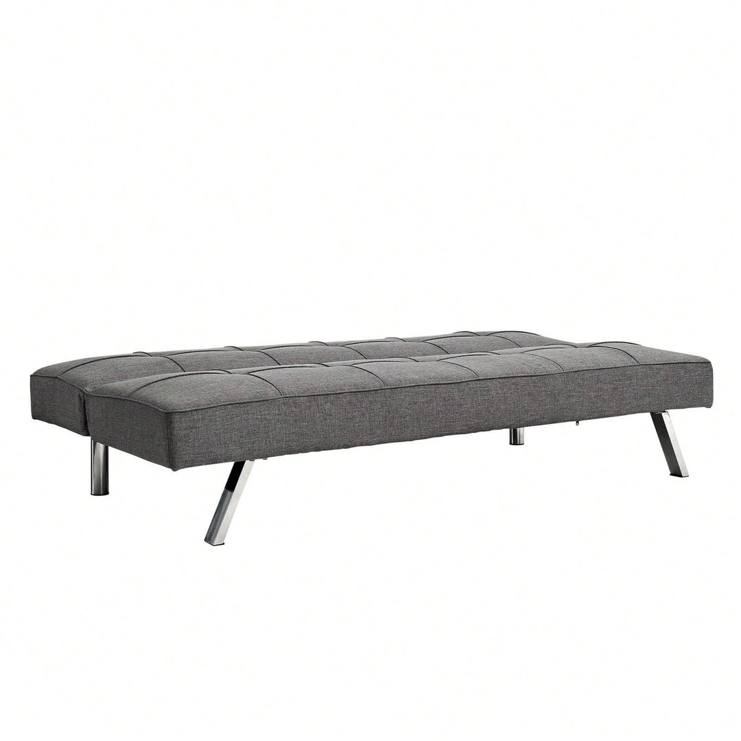 Versatile Sofa Bed with Metal Frame and Stainless Steel Legs for Living Room Bedroom Office Space Saving Design Image 3