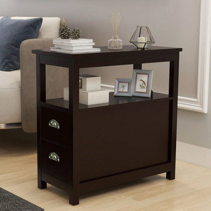 Versatile Side Table With Drawers And Shelves: Enhance Storage And Functionality With Style Image 2