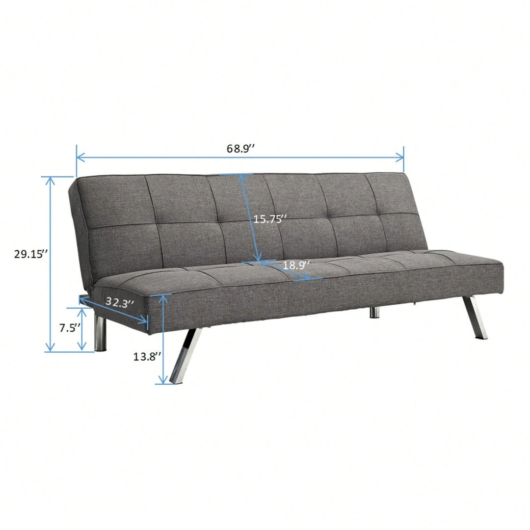 Versatile Sofa Bed with Metal Frame and Stainless Steel Legs for Living Room Bedroom Office Space Saving Design Image 4