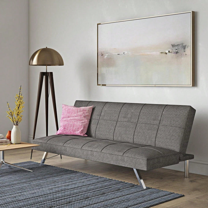 Versatile Sofa Bed with Metal Frame and Stainless Steel Legs for Living Room Bedroom Office Space Saving Design Image 6