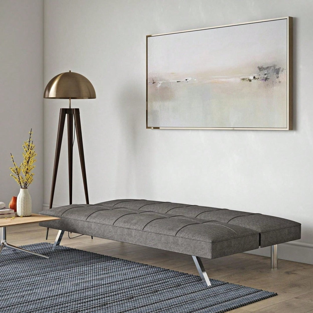 Versatile Sofa Bed with Metal Frame and Stainless Steel Legs for Living Room Bedroom Office Space Saving Design Image 7