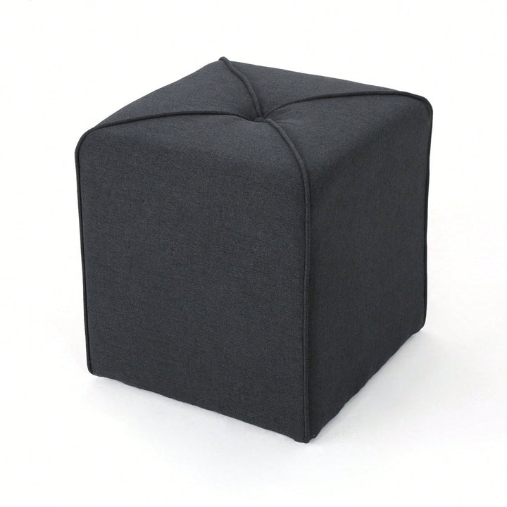 Versatile Square Cassella Cube Ottoman For Extra Seating And Footrest In Living Room Or Playroom Image 1