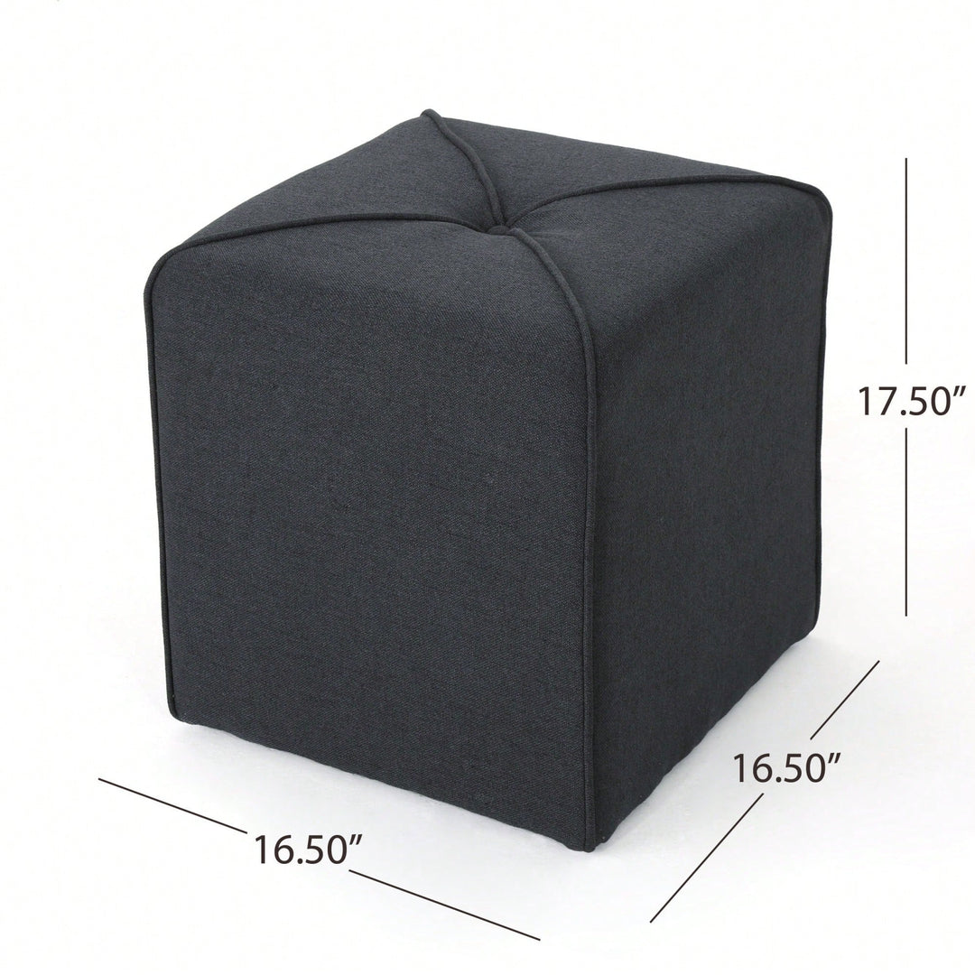 Versatile Square Cassella Cube Ottoman For Extra Seating And Footrest In Living Room Or Playroom Image 4