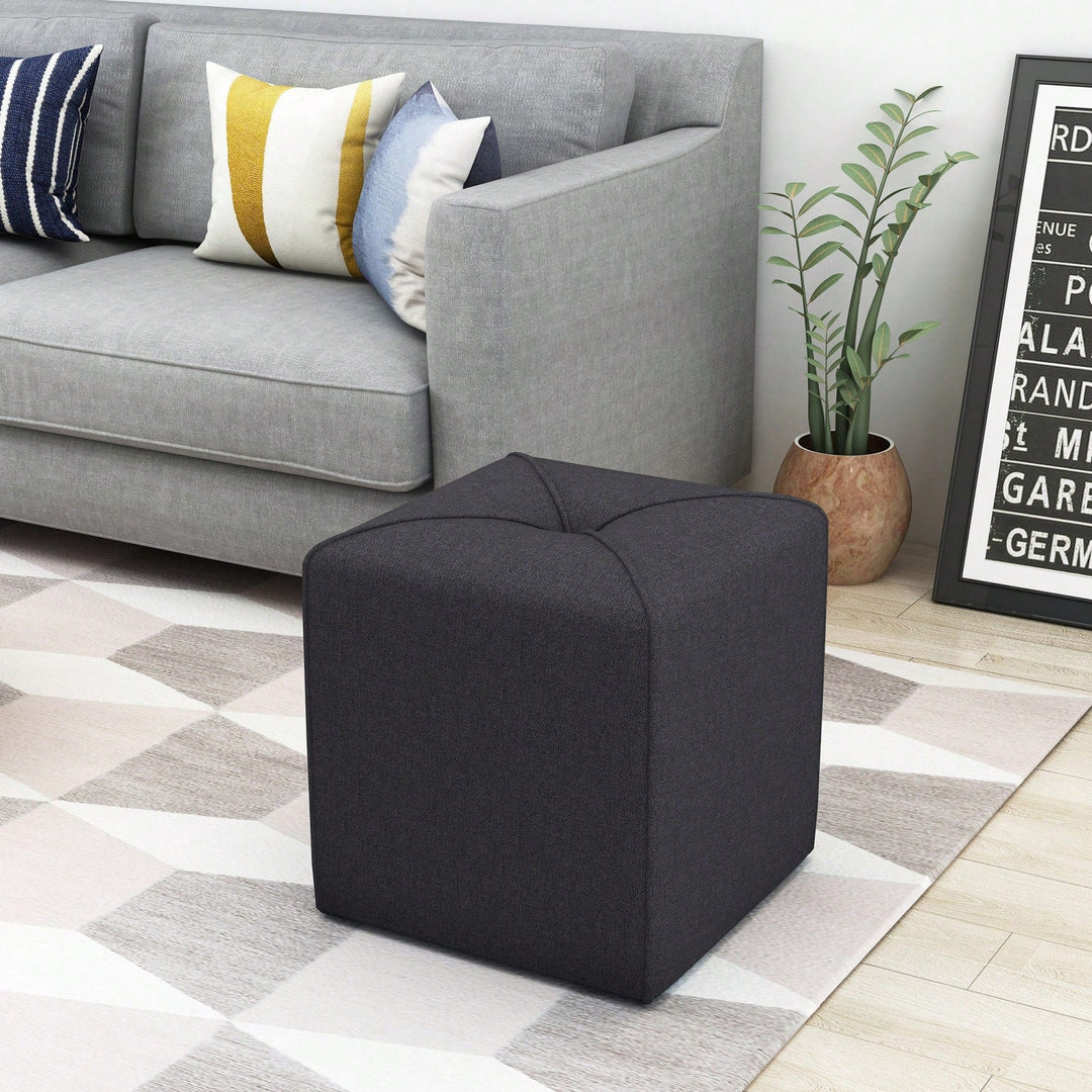 Versatile Square Cassella Cube Ottoman For Extra Seating And Footrest In Living Room Or Playroom Image 5