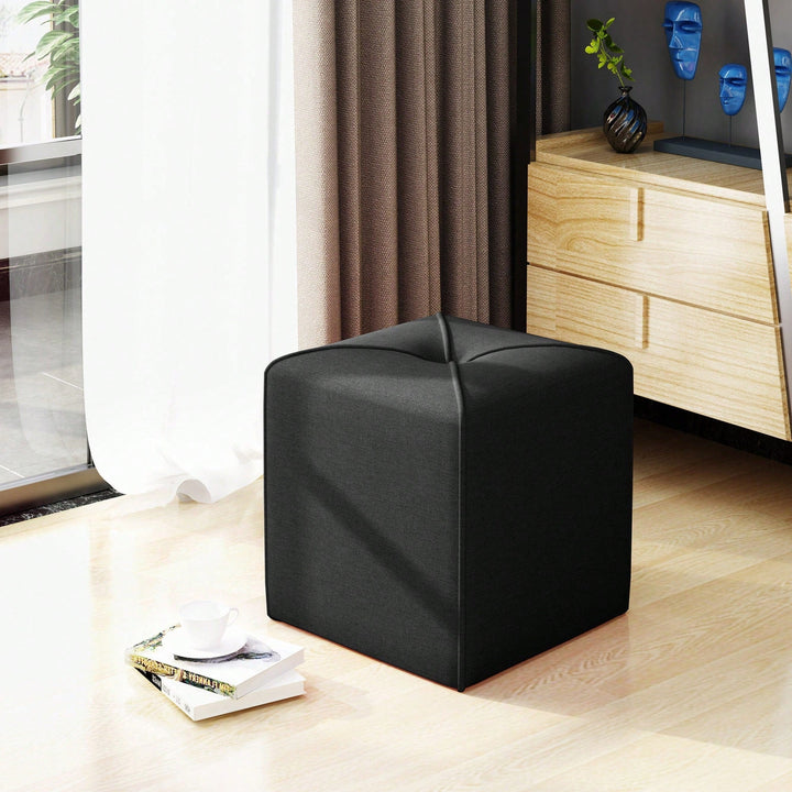 Versatile Square Cassella Cube Ottoman For Extra Seating And Footrest In Living Room Or Playroom Image 6