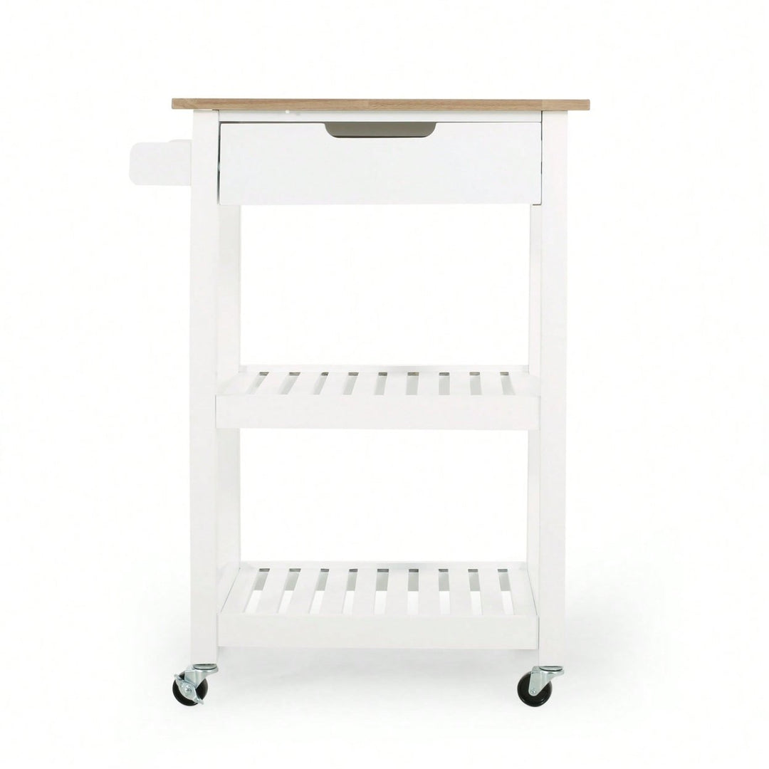 Versatile Wooden Kitchen Cart With Storage And Wheels For Easy Mobility Image 1