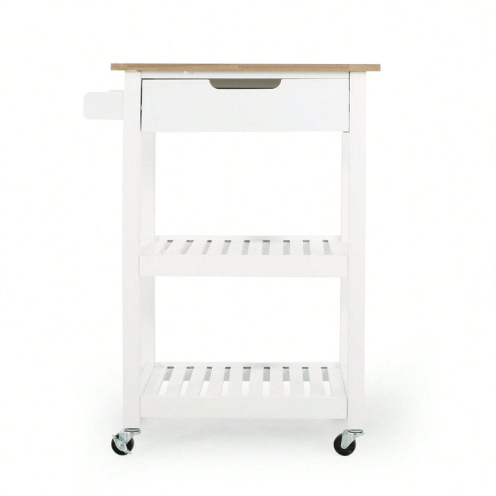 Versatile Wooden Kitchen Cart With Storage And Wheels For Easy Mobility Image 1