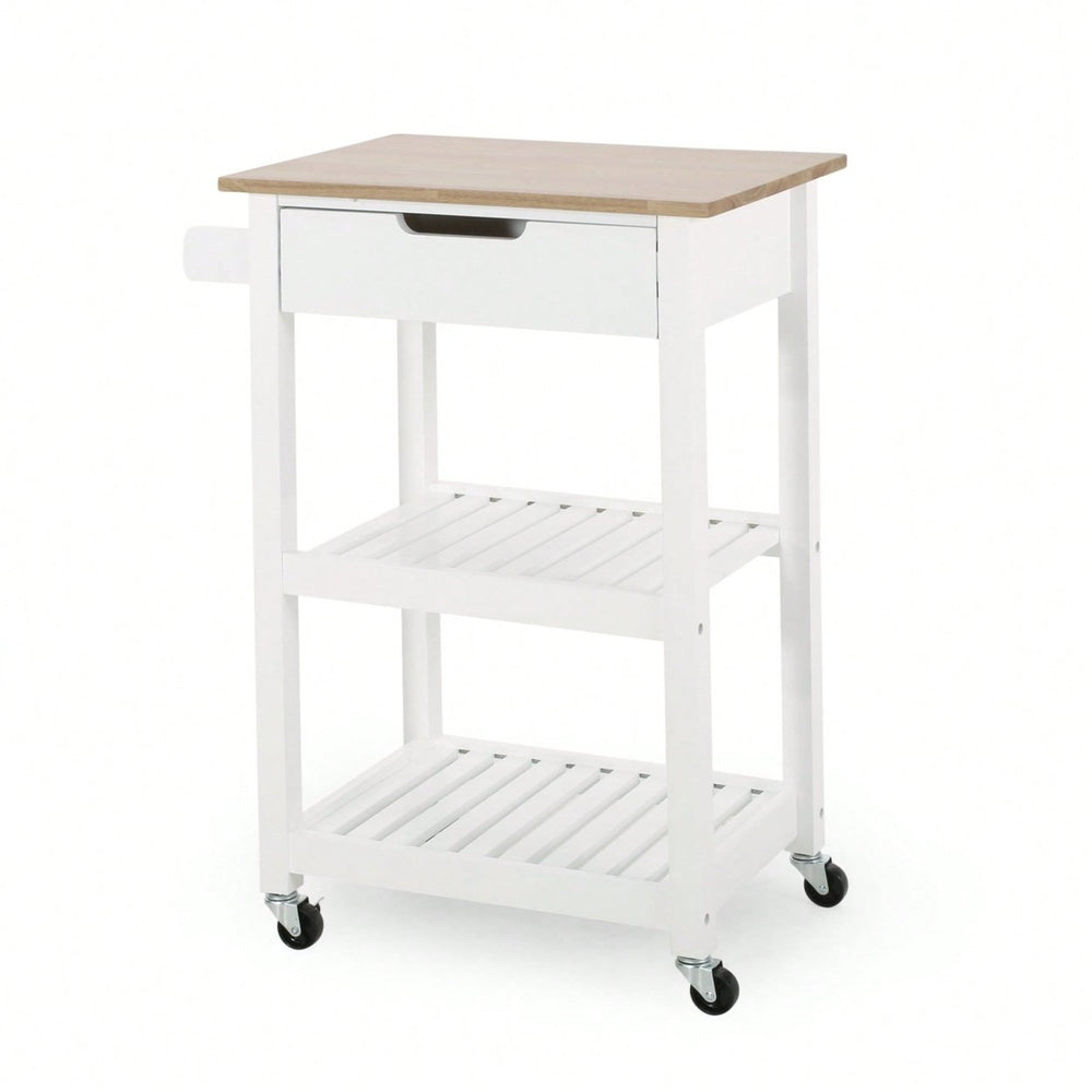 Versatile Wooden Kitchen Cart With Storage And Wheels For Easy Mobility Image 2