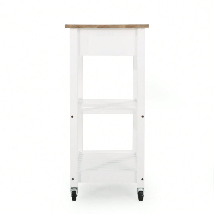 Versatile Wooden Kitchen Cart With Storage And Wheels For Easy Mobility Image 7