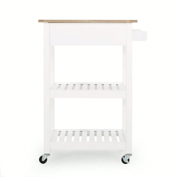 Versatile Wooden Kitchen Cart With Storage And Wheels For Easy Mobility Image 8