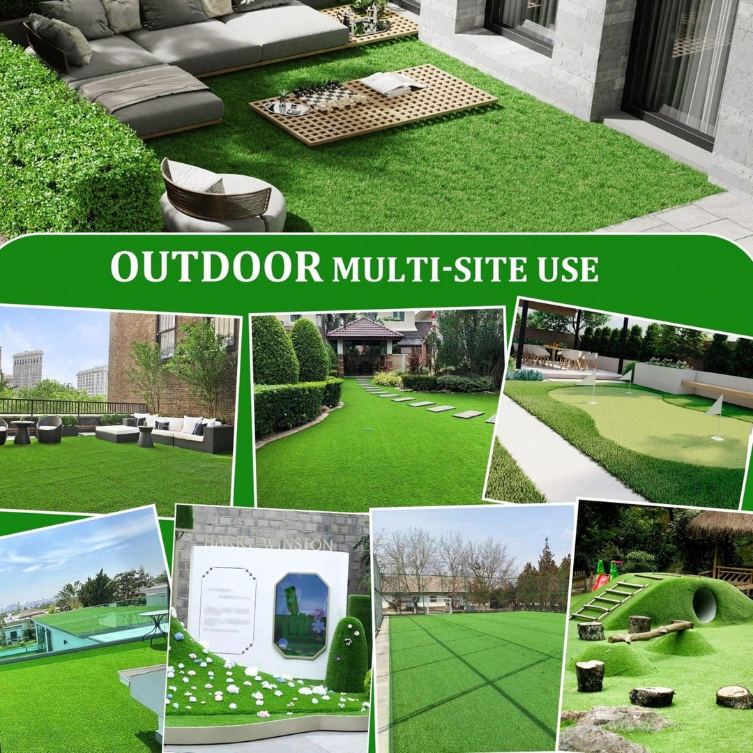 Thick 2FTx10FT Outdoor Artificial Grass Runner Rug for Patio Balcony Garden Lawn Dog Turf Mat 1.38 Inch Pile Height Image 3