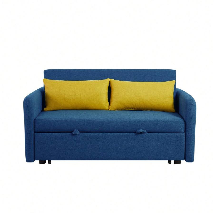 Transform Your Space With A Stylish Blue Fabric Sofa Bed  Versatile And Comfortable For Modern Living Image 1