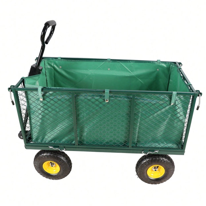 Transportable Green Flower Cart With Cloth Bag - Ideal For Firewood And Garden Essentials Image 2