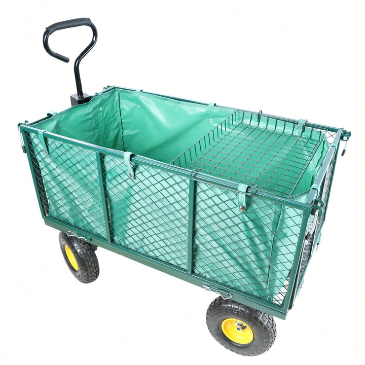 Transportable Green Flower Cart With Cloth Bag - Ideal For Firewood And Garden Essentials Image 3