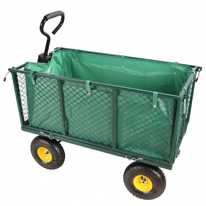 Transportable Green Flower Cart With Cloth Bag - Ideal For Firewood And Garden Essentials Image 4